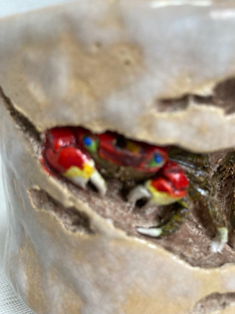 竹本輝光／岩蟹3匹湯呑／A18