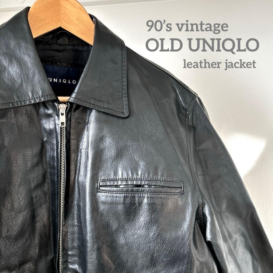 希少 90's OLD UNIQLO A-2 レザージャケット ライダース - メルカリ