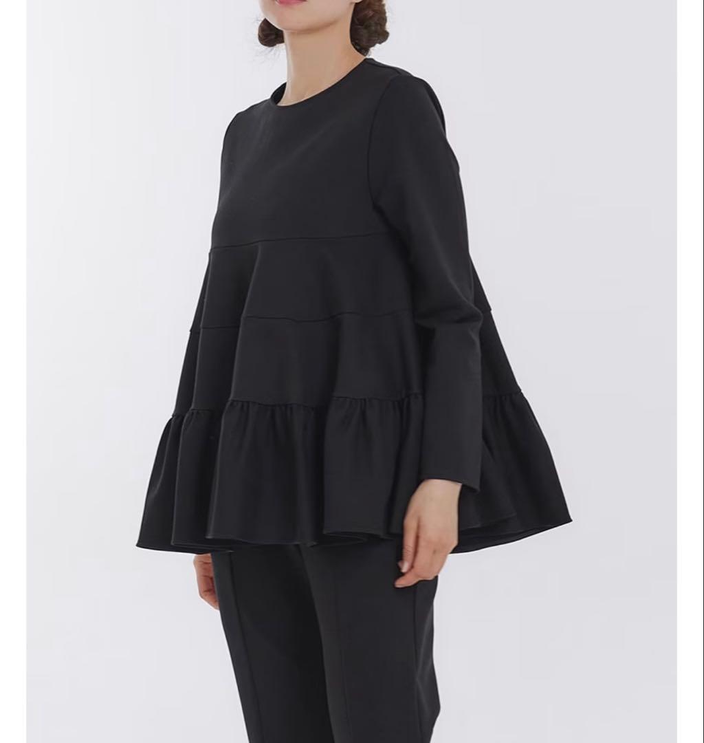 yori ぬくぬくヘムフリルブラウス ネイビー - メルカリ