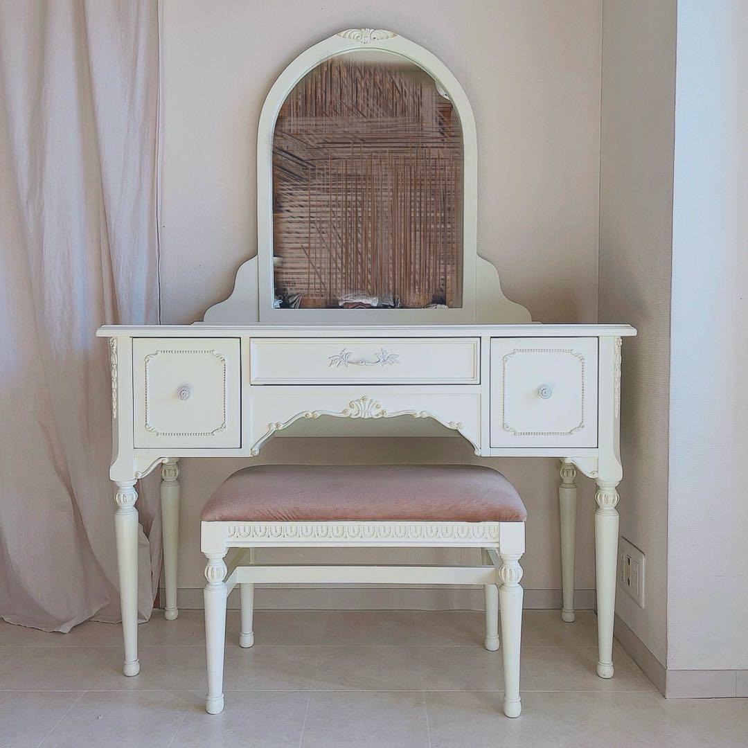 emiri　　アンティーク　シャビーシック　ドレッサー　白家具　デスク 楽天市場】シャビーシック アンティーク風 猫脚デスク【Segreta