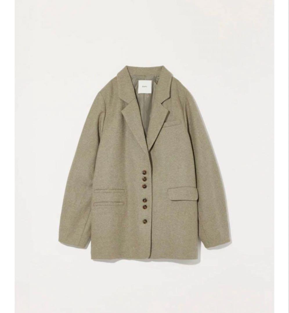 美品　Eaphi WOOL TWEED JACKET Bracken Tweed Coat - Heath