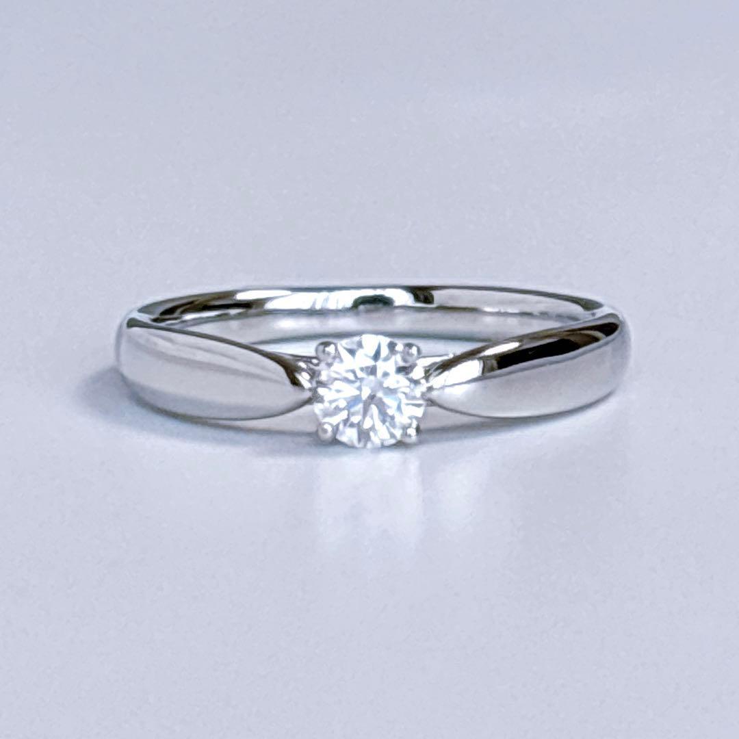 【鑑別書&新品仕上】ティファニー ハーモニー　プラチナ 9号　0.18ct