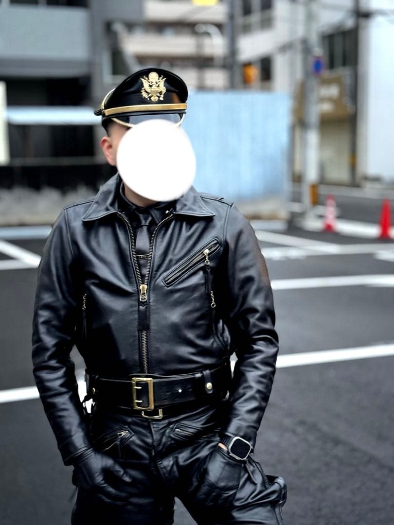 よ*じ様 上質牛革 ハーレーダビッドソン ポリスマン レザージャケット