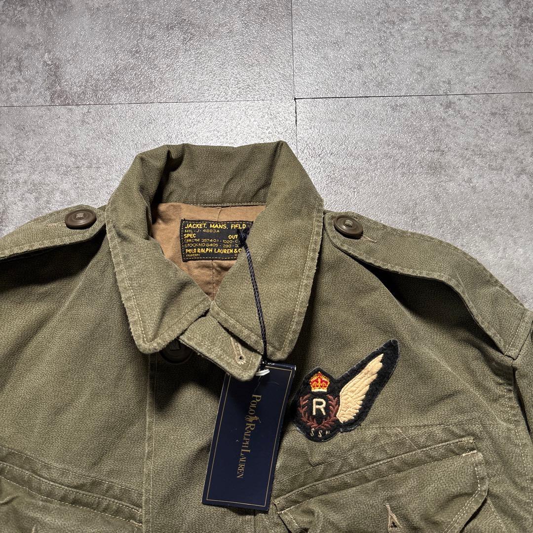 名作 ラルフローレン コンバットジャケットミリタリー M65 ごま塩