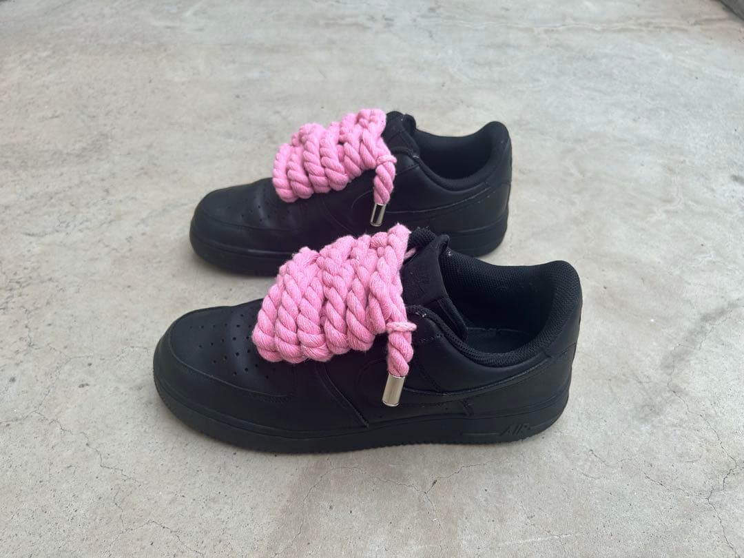 最安値】AF1 カスタム ロープフォース1 黒／ピンク - メルカリ