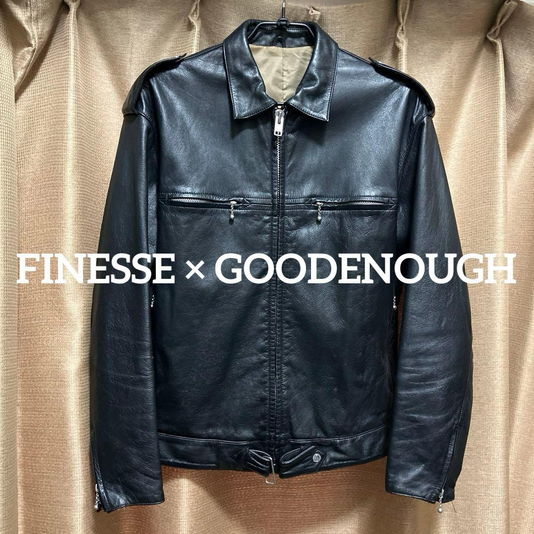 90s finesse × goodenough レザー ライダース jkt - メルカリ