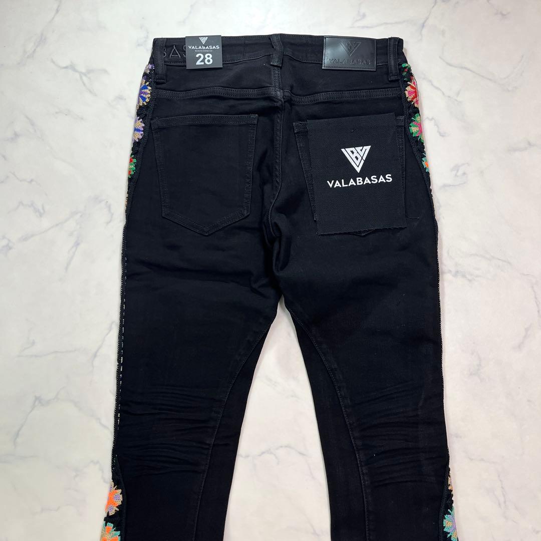 eyden着用 バラバサスvalabasas ブラックスキニーフレアデニム 28