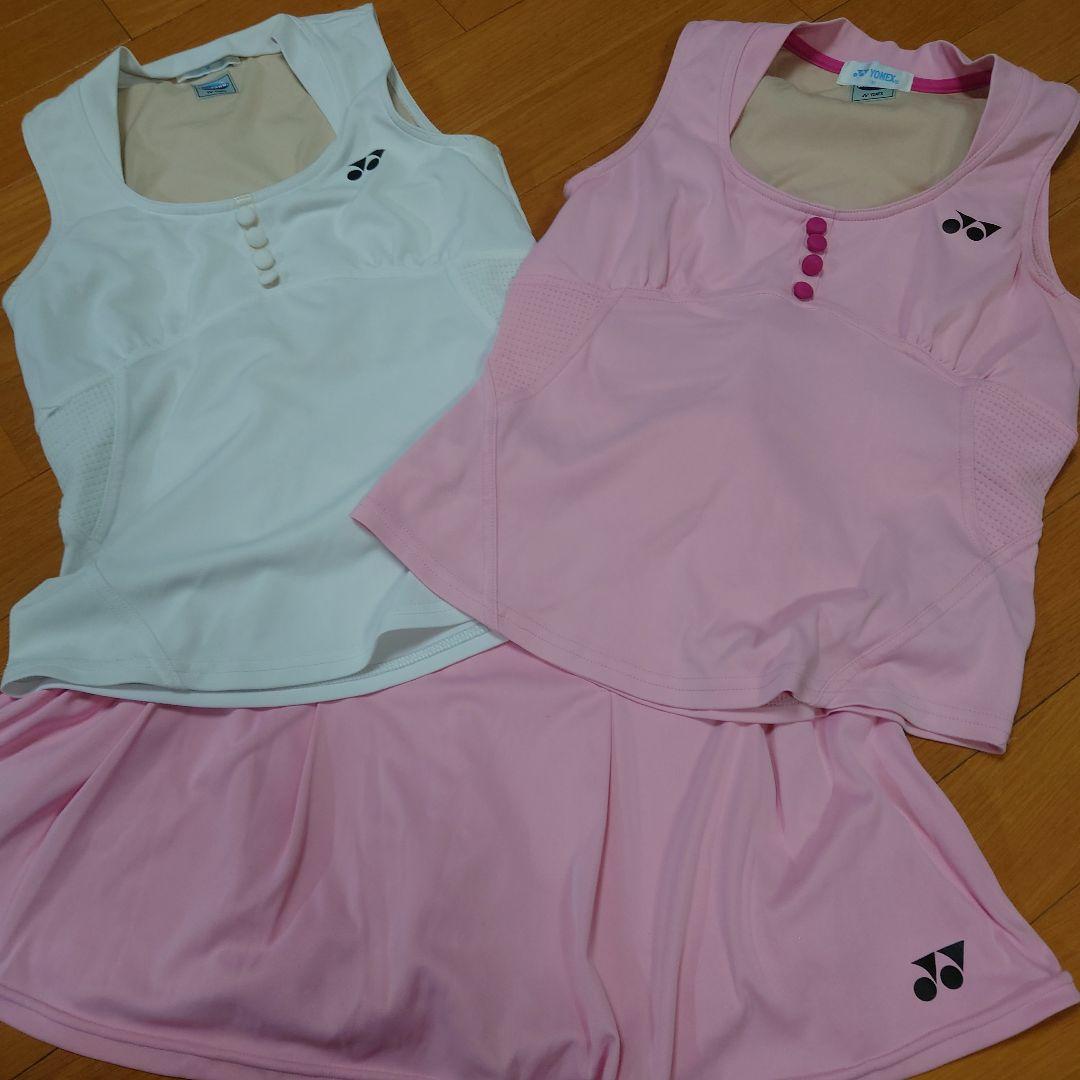 テニスウェア✨ヨネックス✨トップス２枚Мsize✨&スコート１枚Ｌsize✨ YONEX（ヨネックス） テニスウェア レディース ウィメンズスカート