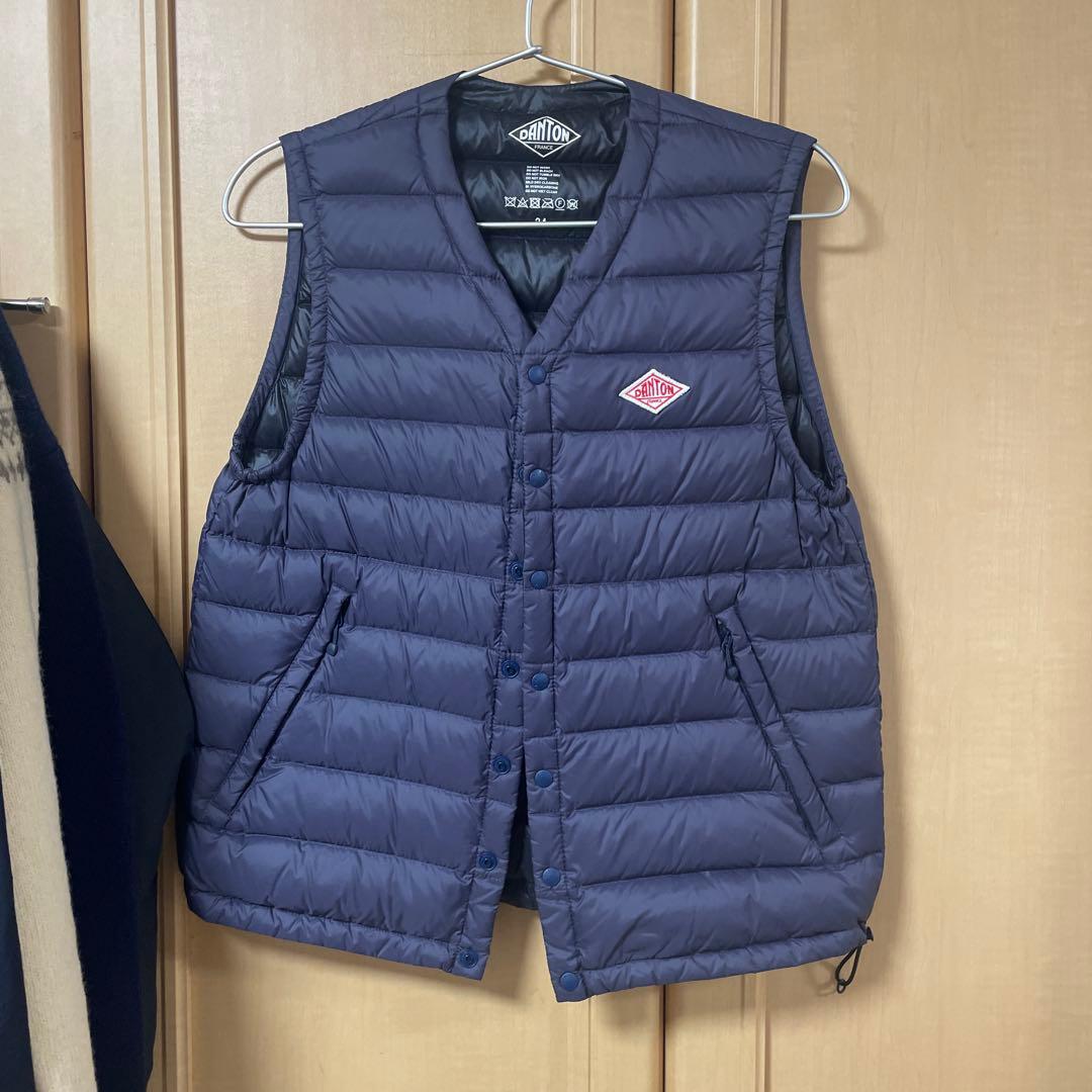 DANTON ダウンベスト ネイビー 34 - メルカリ