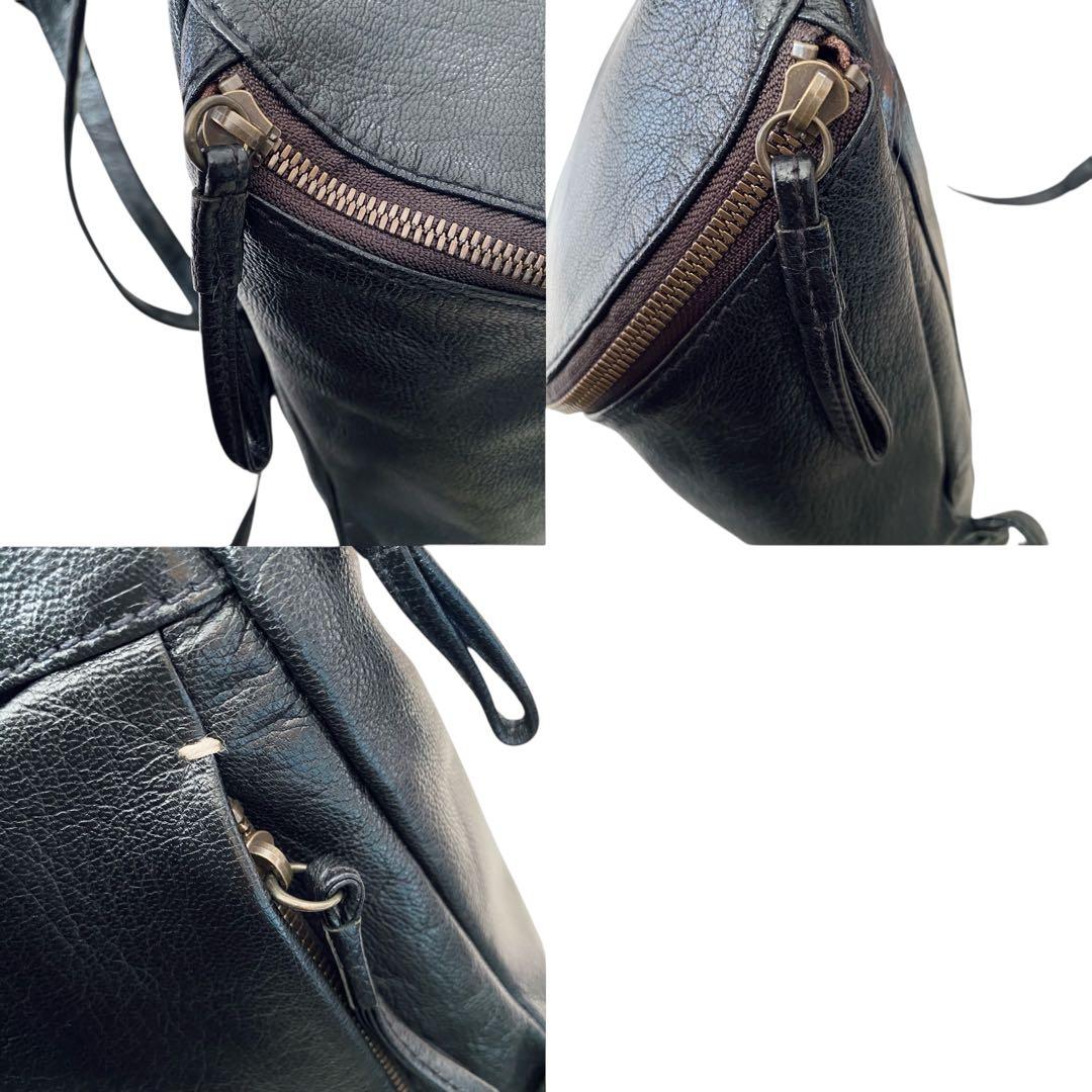 genten ゲンテン【極美品】ゴートヌメ レザーリュック ブラック