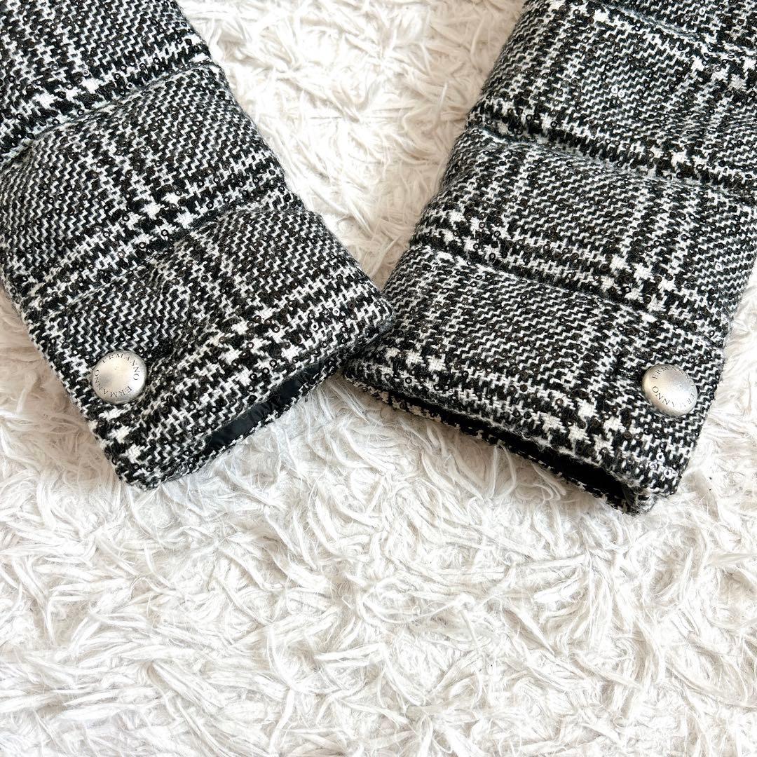 美品⁂エルマンノフィレンツェ⁂ショートコート グレンチェック レース