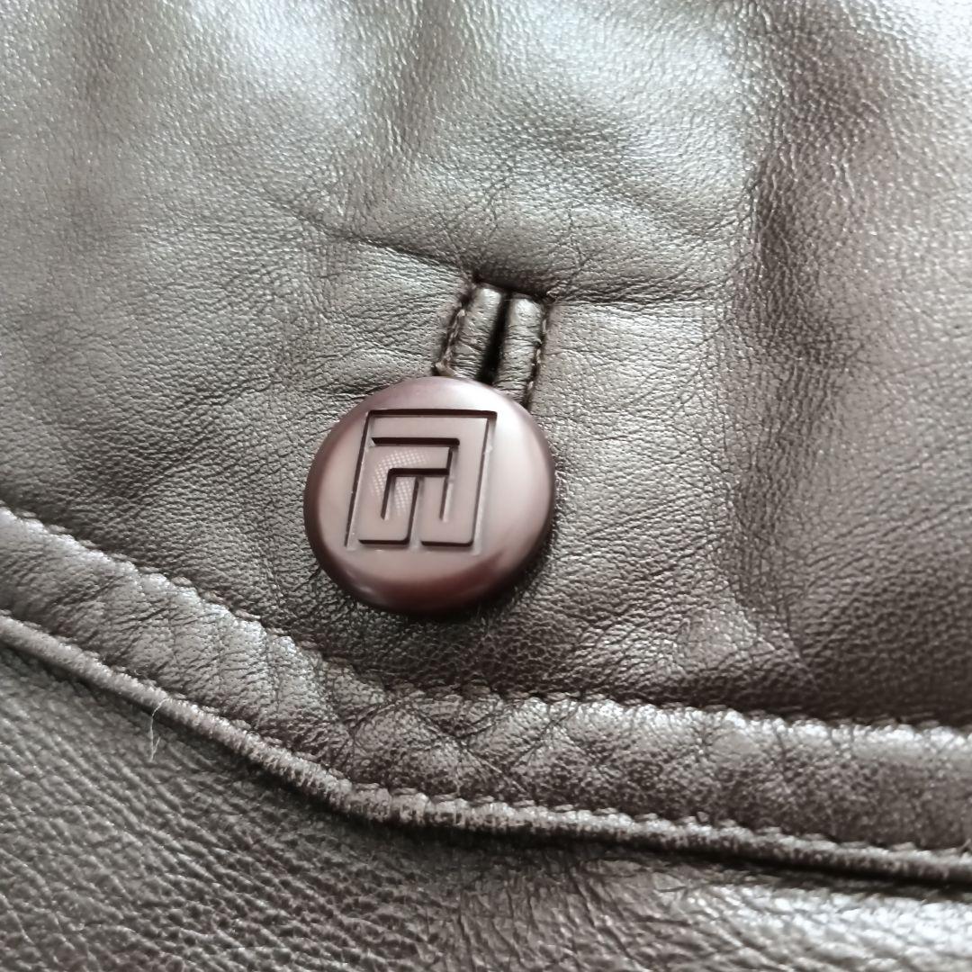 ピエールバルマン ラムレザーコート ヴィンテージ ブラウン サイズLL