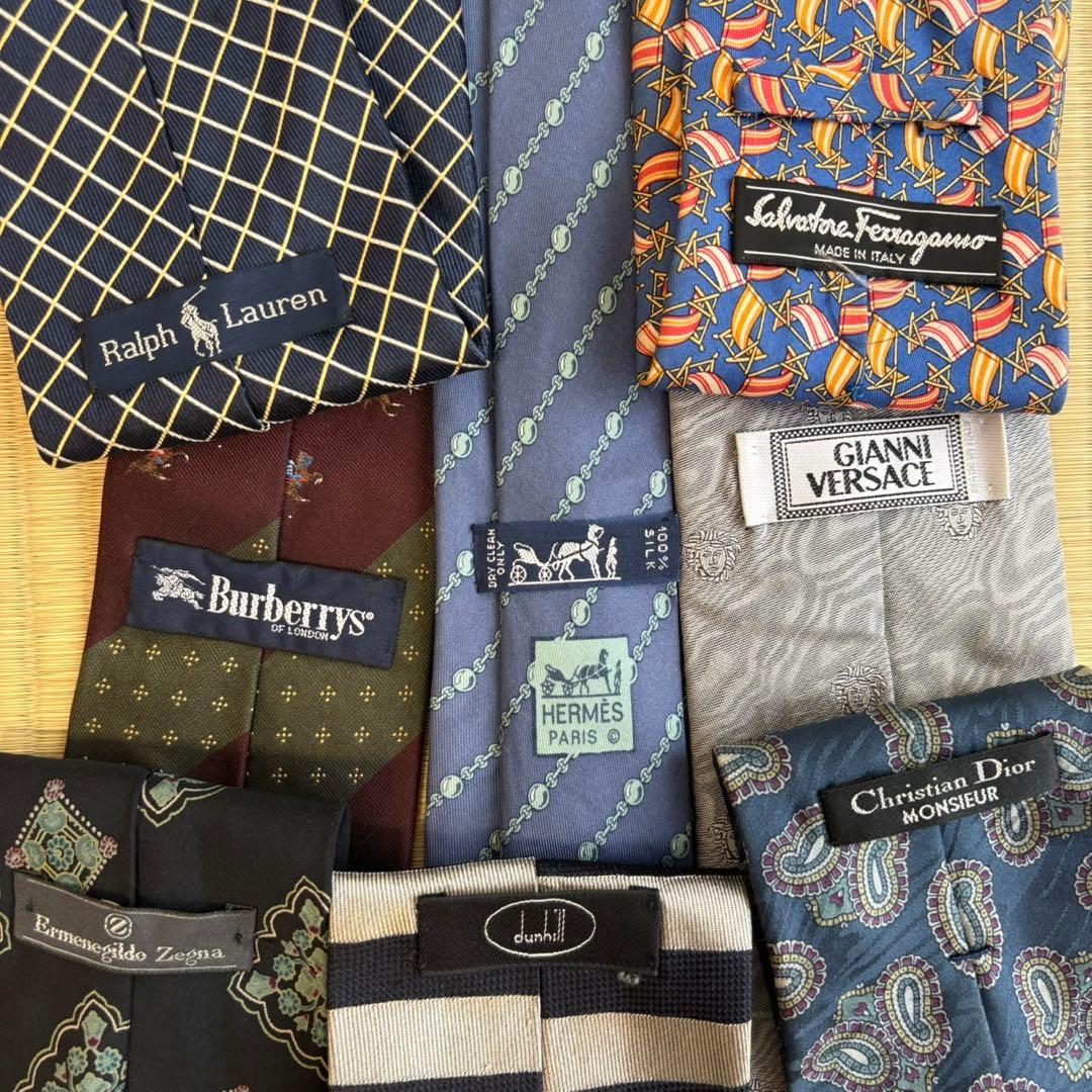 ハイブランドネクタイ 50本セット 全てシルク エルメス ゼニア まとめ