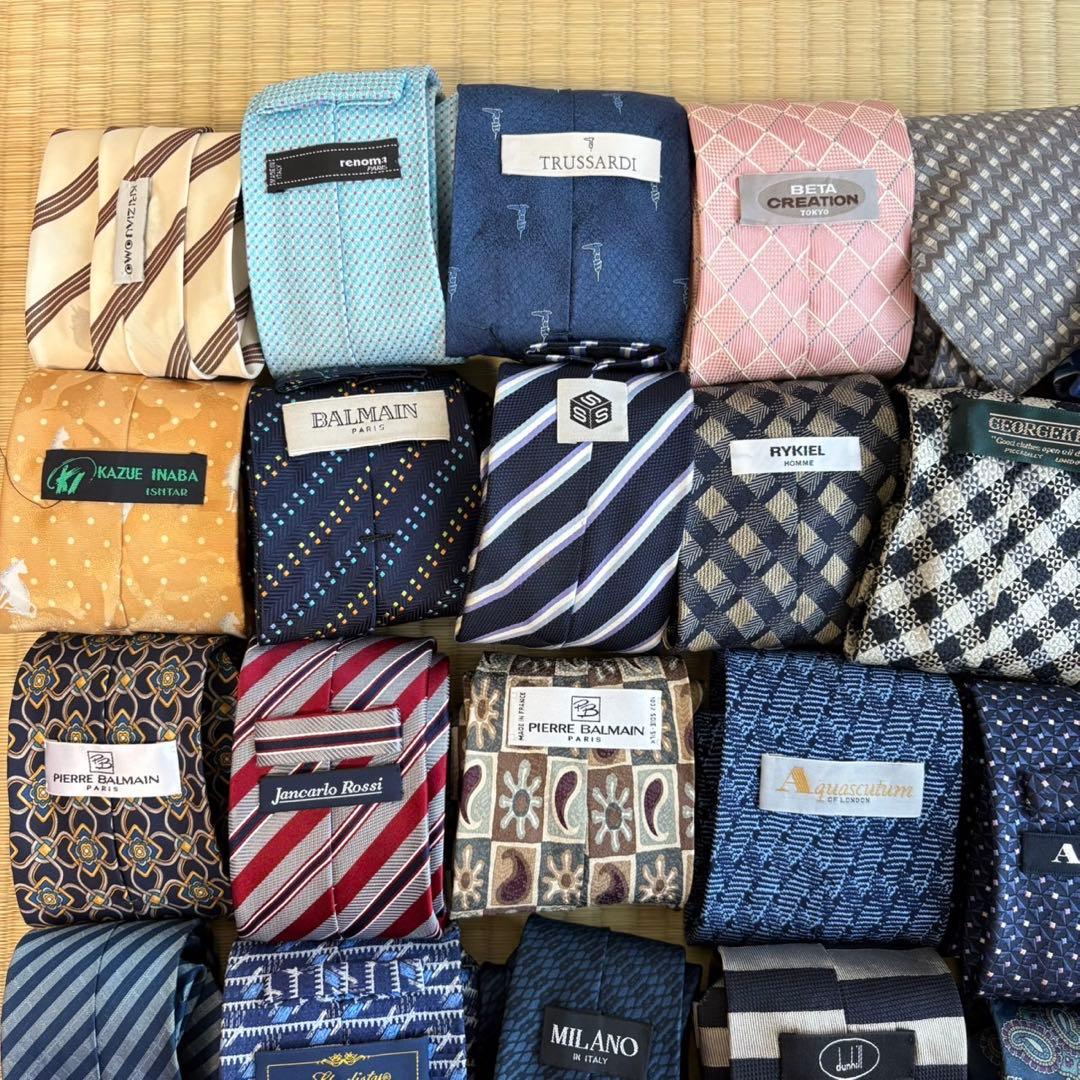 ハイブランドネクタイ 50本セット 全てシルク エルメス ゼニア まとめ