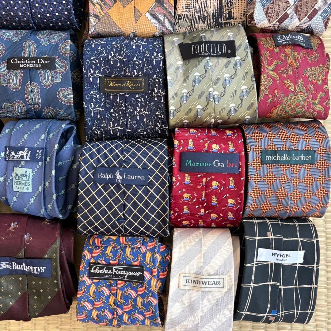 ハイブランドネクタイ 50本セット 全てシルク エルメス ゼニア まとめ