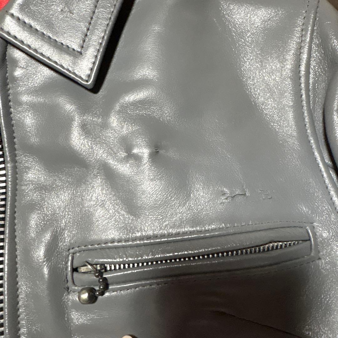 旧タグ666グレー シングルライダースジャケット - メルカリ