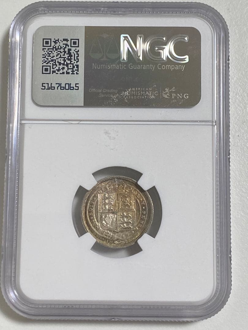 NGC MS63 イギリス ヴィクトリア 6P SHIELD 銀貨 古銭 - メルカリ