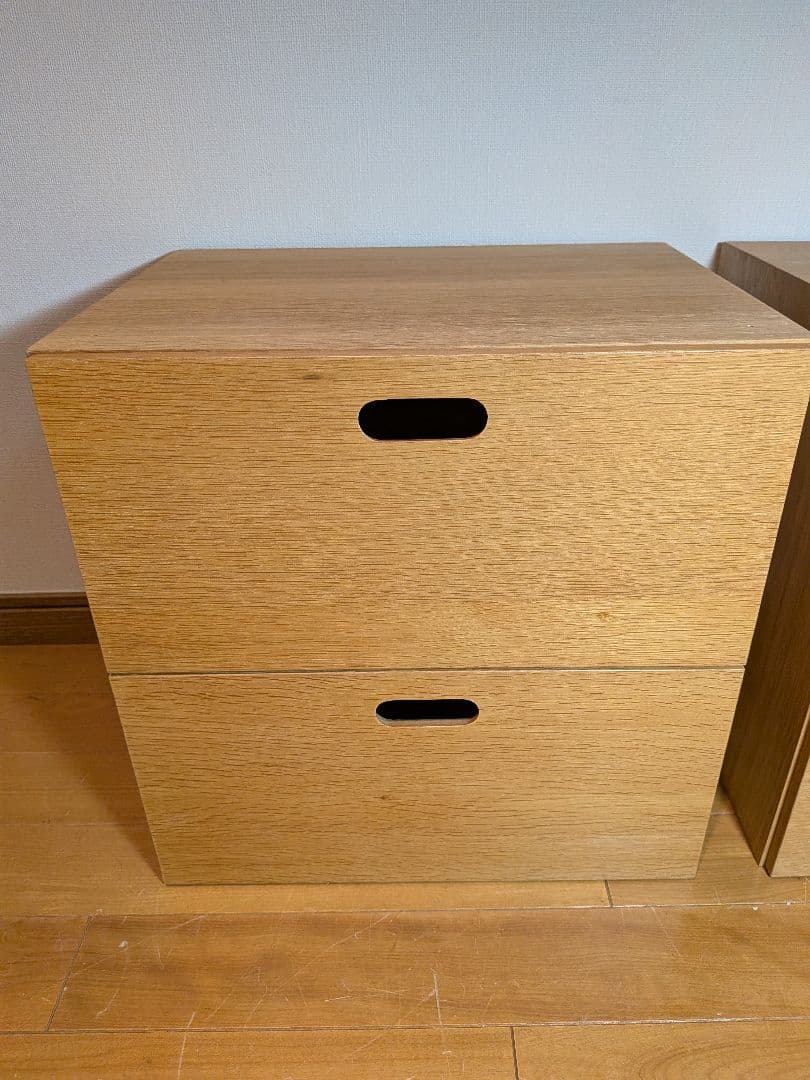 《送料込》無印良品 スタッキングチェスト インサート 引出 オーク ボックス収納