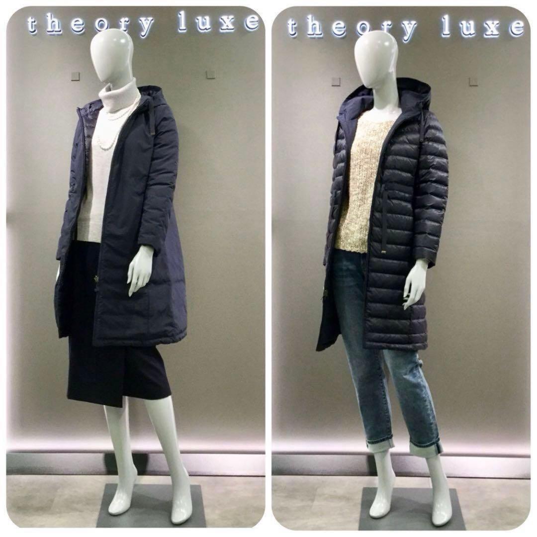 美品☆極暖 セオリーリュクス リバーシブルダウンコート フード