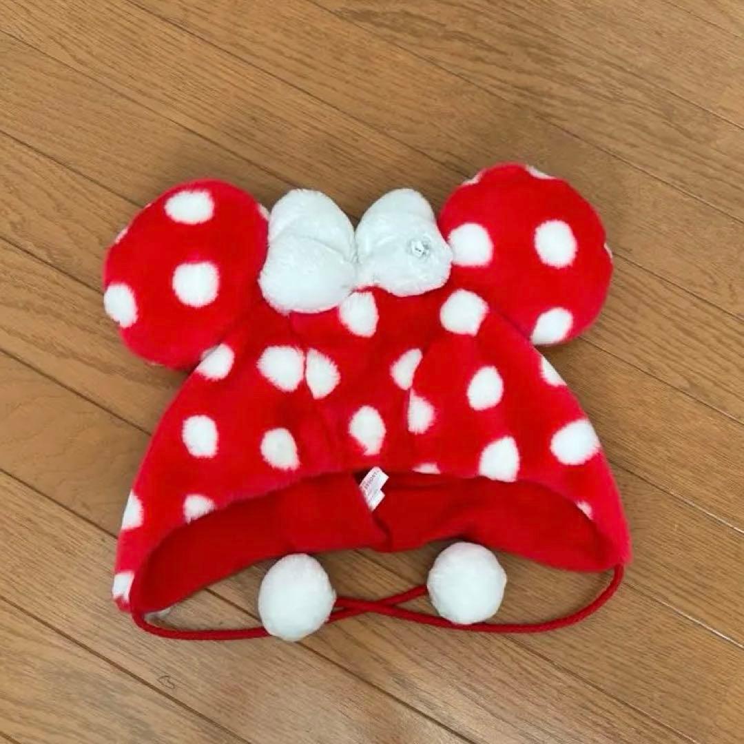 Disneyミニーファンキャップ 赤白水玉ドット - メルカリ