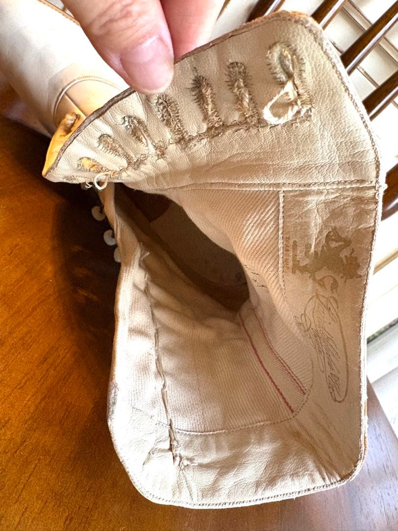 希少 フランスアンティーク ボタンアップブーツ ヴィクトリアン レザー