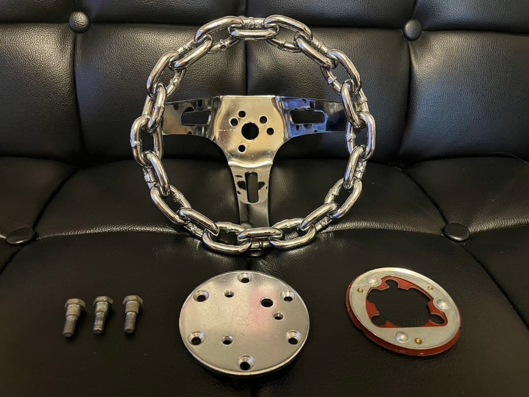 チェーンステアリング 8インチ アダプター付き ローライダー 当時物 Yahoo!オークション -「チェーンステアリング」の落札相場・落札価格