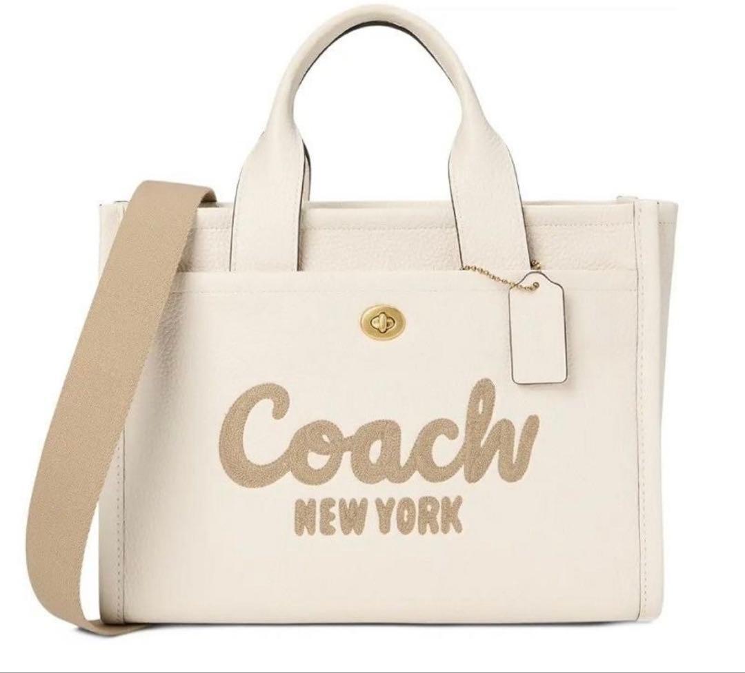 新品未使用】COACH カーゴ トートバッグ 26 2way レザー チョーク