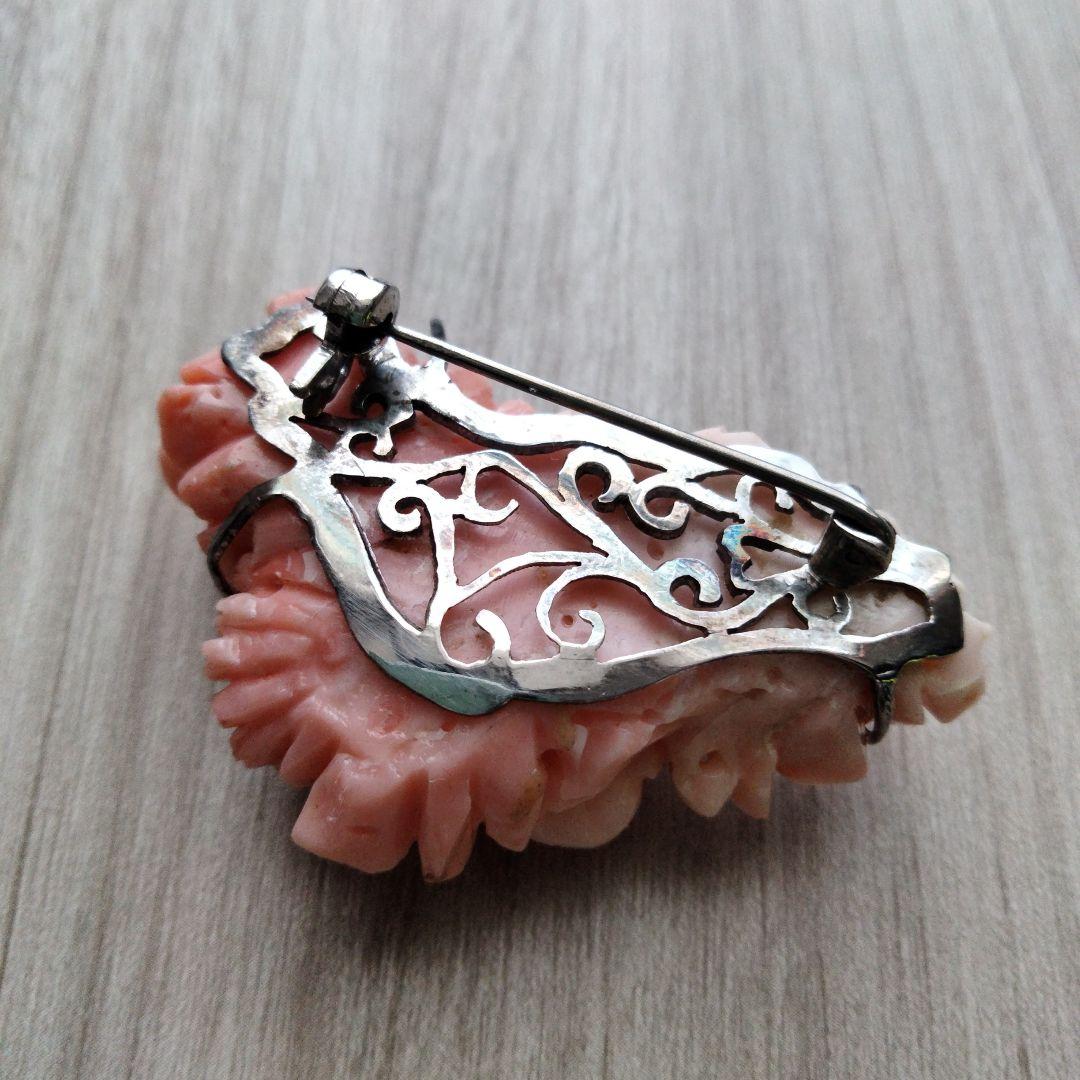 デザイン 珊瑚 ブローチ 31.9g