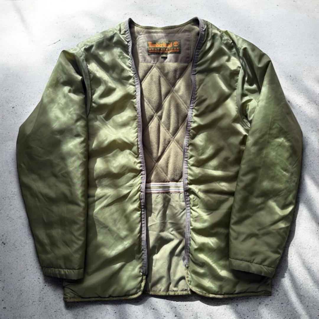 美品 00s Timberland ライナー付 襟レザー ハンティングジャケット