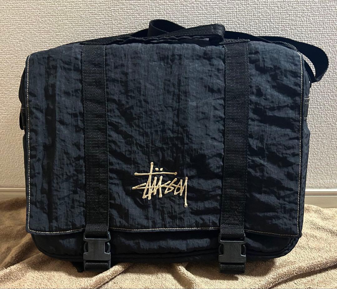 希少 special 90s old stussy messenger bag 希少】90s OLD STUSSY ショルダーバッグ 紺タグ 金具 ロゴ 黒