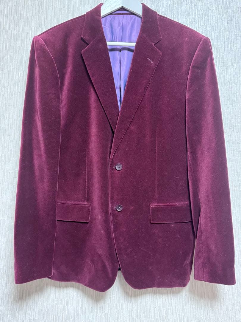 希少】alain manoukian バーガンディ テーラードジャケット 52の通販は