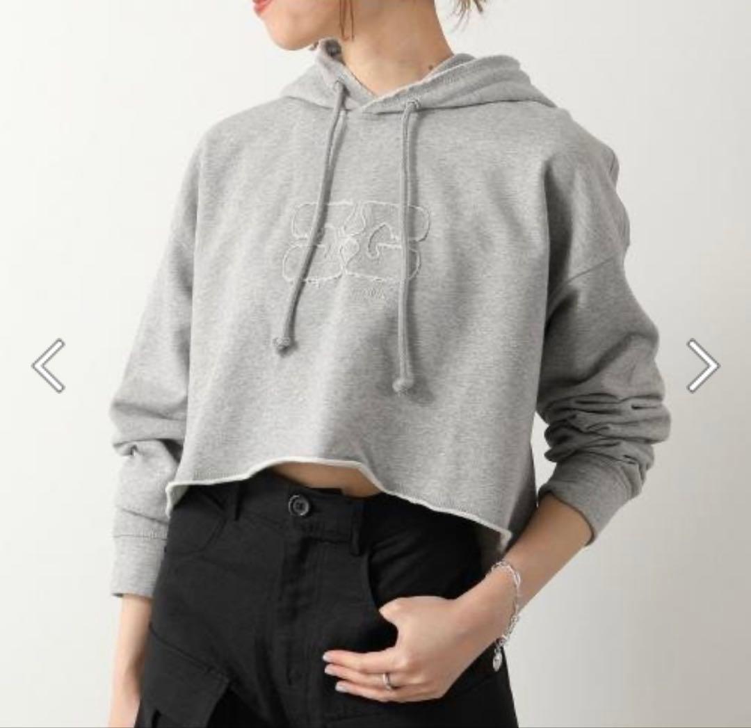 ぷりん様専用】GANNI フード付きクロップドパーカー グレー - メルカリ