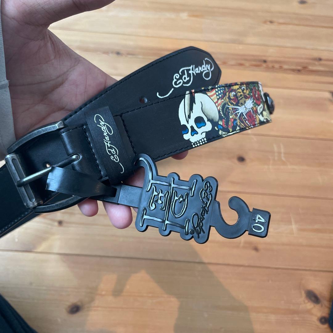 <超希少>早い者勝ちEd Hardy エドハーディーベルト y2k sk8 嶺上様 【本革】Ed Hardy エドハーディー ベルト - メルカリ