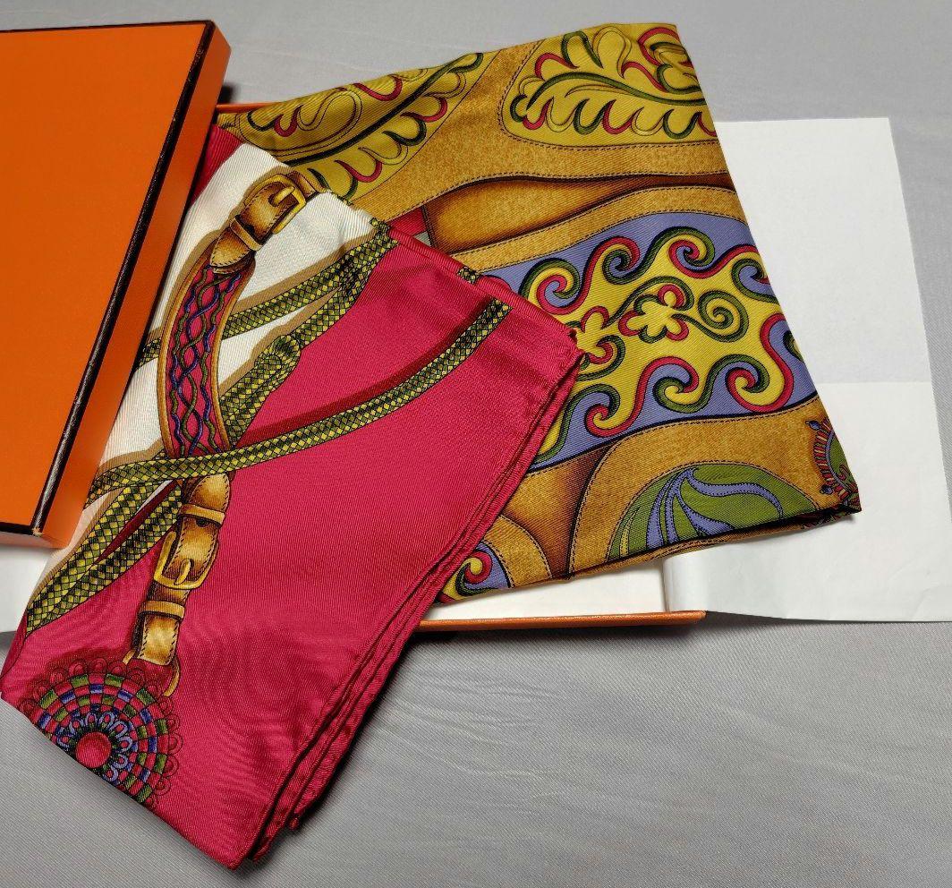 エルメス　HERMES　スカーフ HERMES◇HERMES エルメス スカーフ/シルク/BLU/総柄/レディース