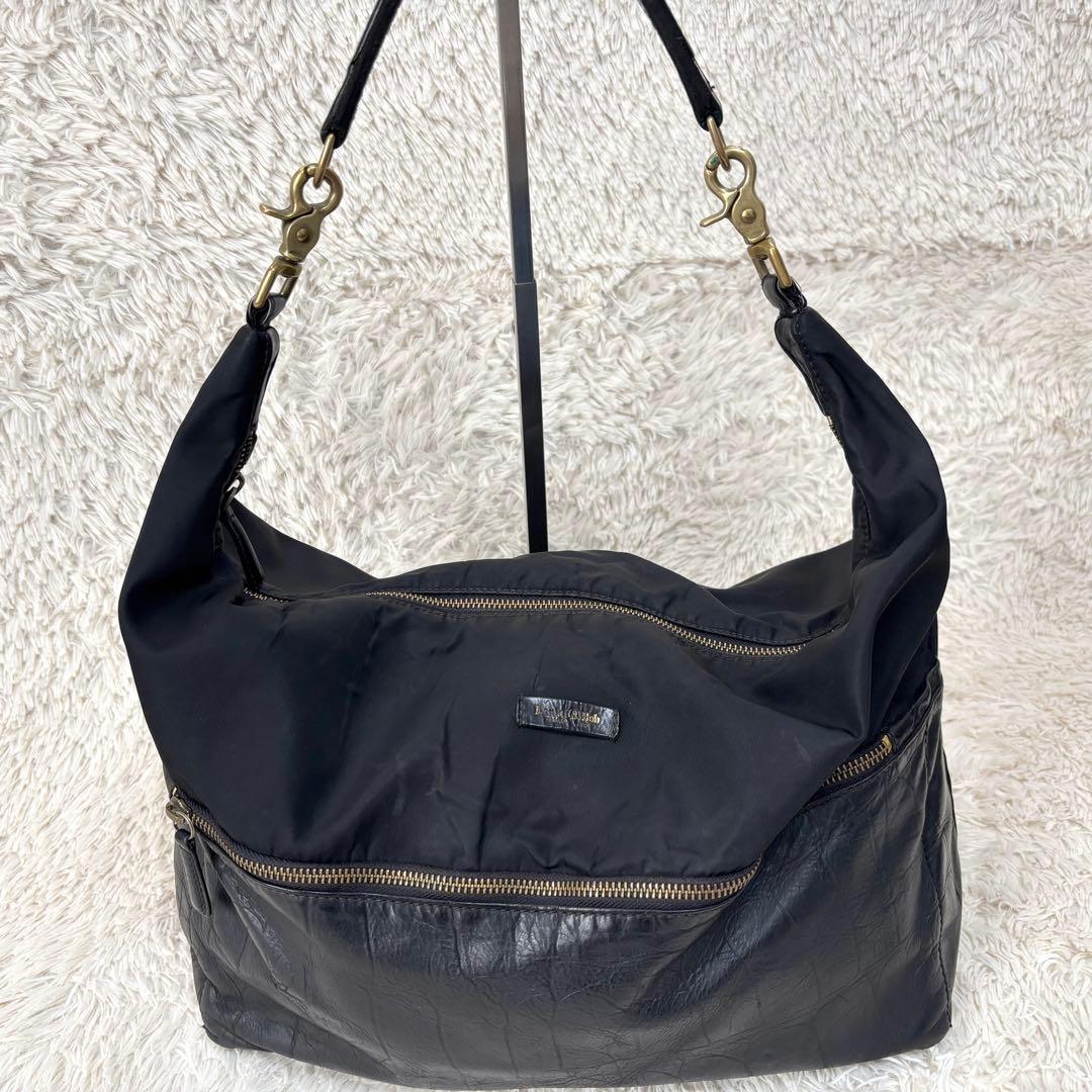 ダニエル＆ボブ EDIFICE ワンショルダーバッグ ナイロン レザー 黒