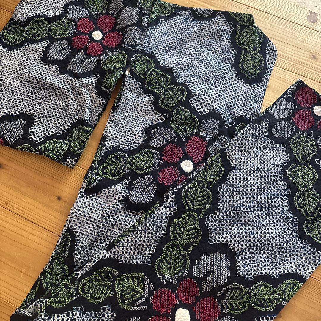 【最終価格】有松鳴海絞り浴衣 手縫い 三浦絞り 身丈151.5 ヴィンテージ 最終価格】有松鳴海絞り浴衣 手縫い 三浦絞り 身丈151.5 ヴィンテージ