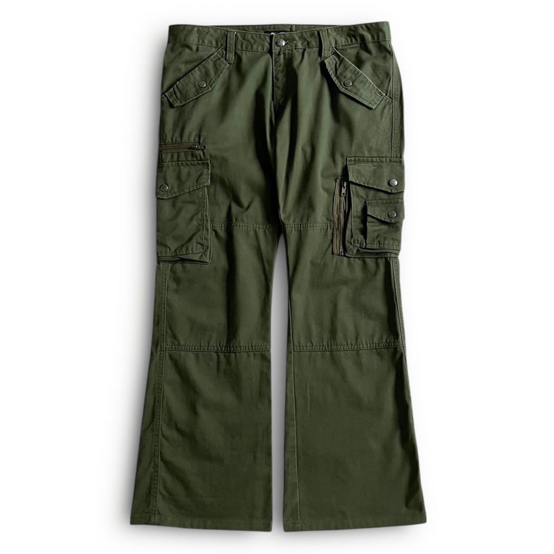 00s y2k フレア カーゴパンツ ミリタリー グランジ ギミック コア XL