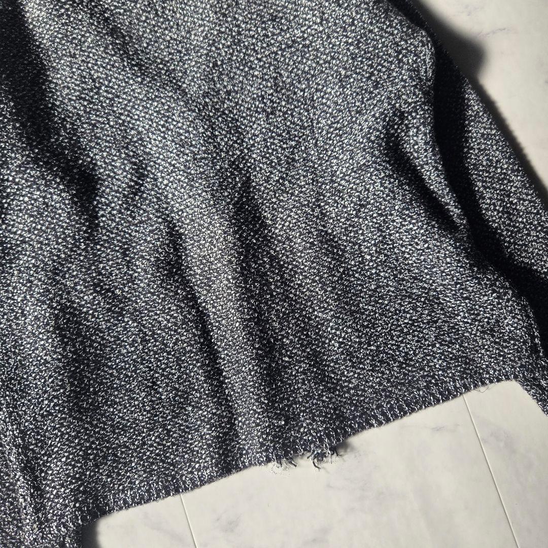 美品✨リヴドロワ ツイードニットカーディガン 黒 ブラック フリンジ