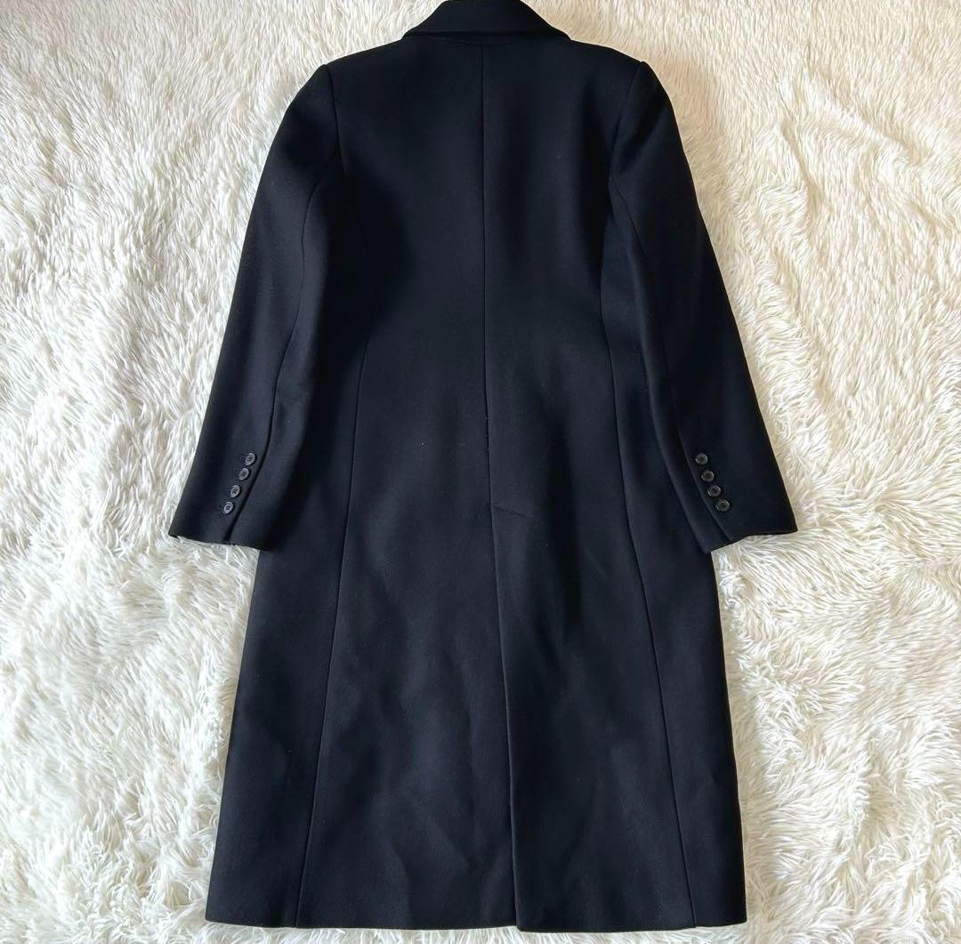 ザラZARAマンテコMANTECO ダブルブレスト ロングチェスターコート 黒