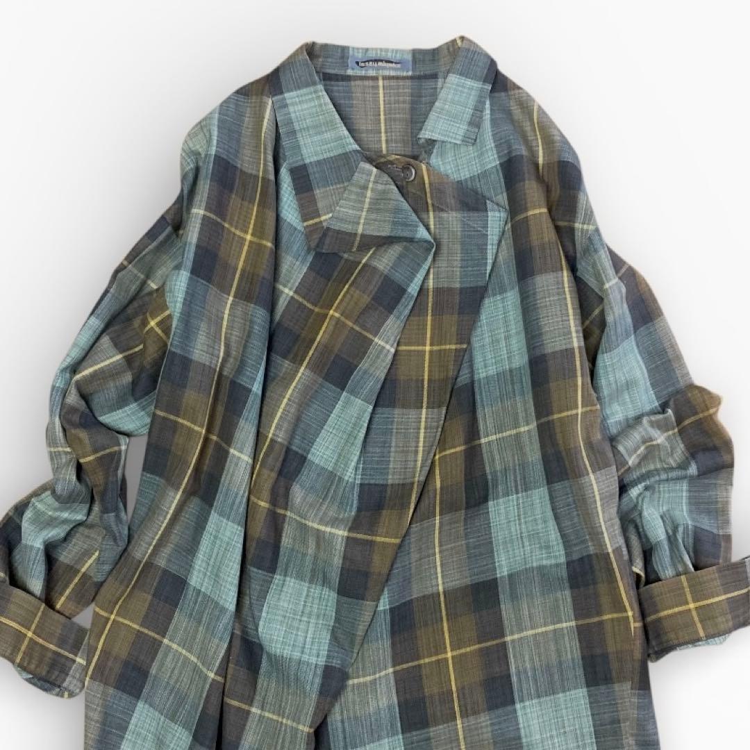 希少＆美品】ISSEY MIYAKE チェック柄 変形 ワンピース M 筆タグ