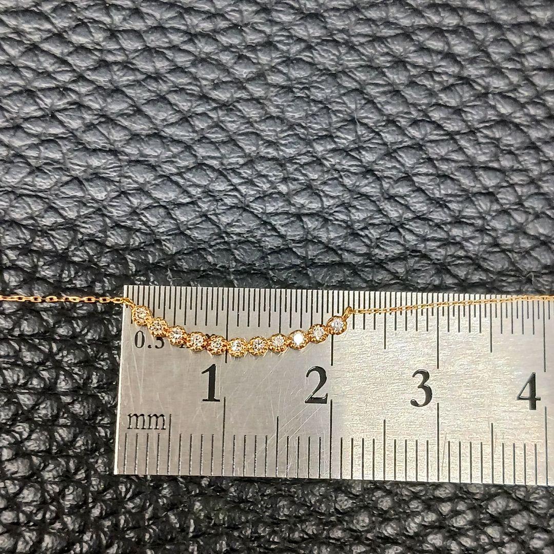 C021123) K18 YG ネックレス ダイヤモンド あずきチェーン - メルカリ