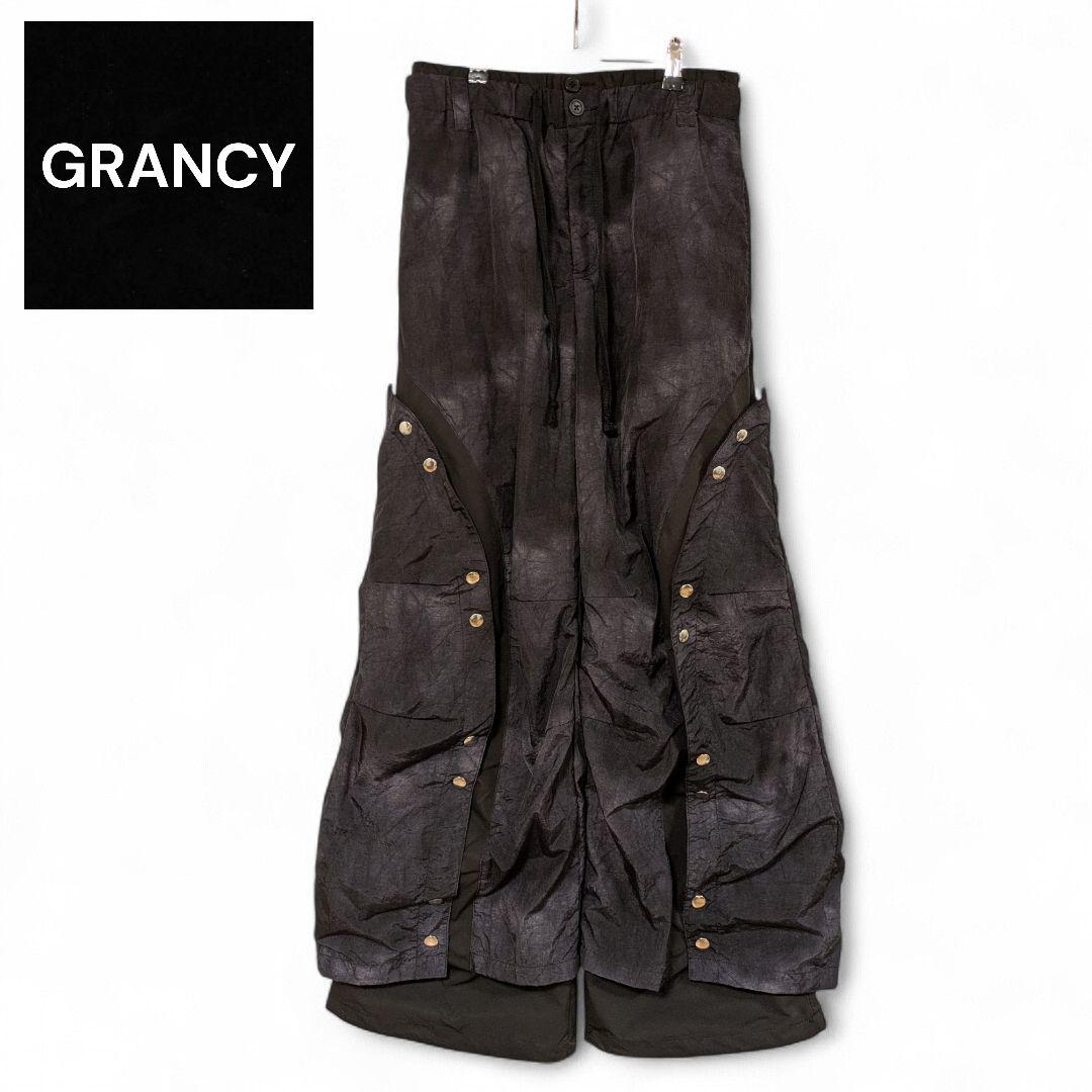 GRANCY】ボタンレイヤードデザインナイロンパンツ - メルカリ