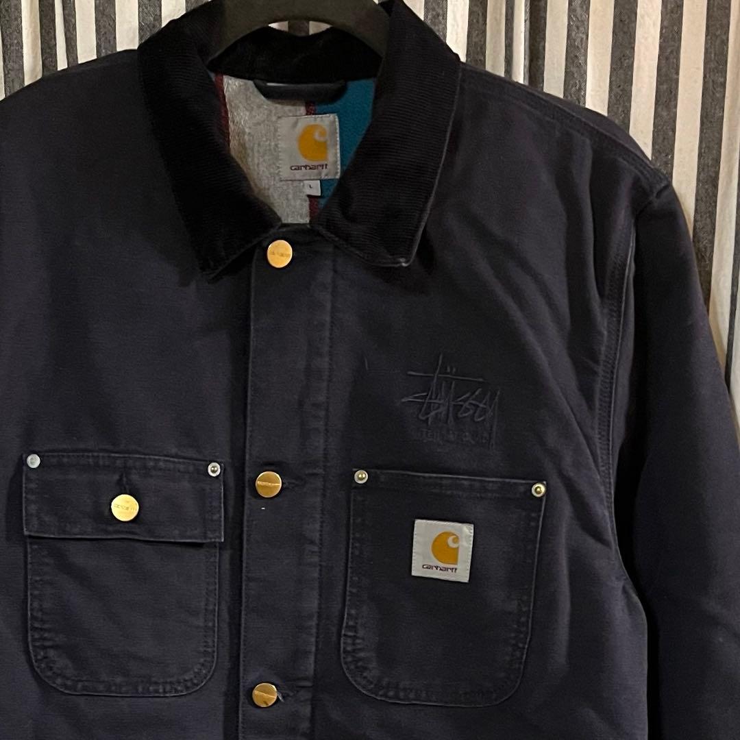 stussy Carhartt コラボ チョアコート ネイビー L - メルカリ