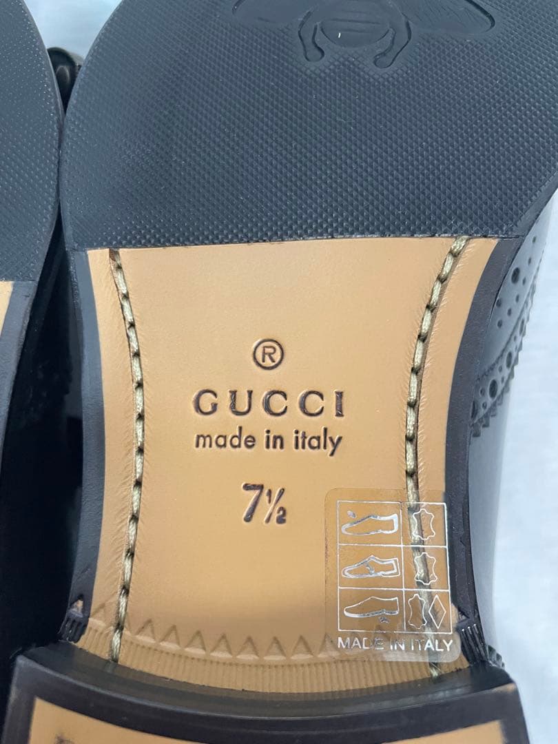 2D111 GUCCI ケルコア ブローグモンクシューズ 26.5cm