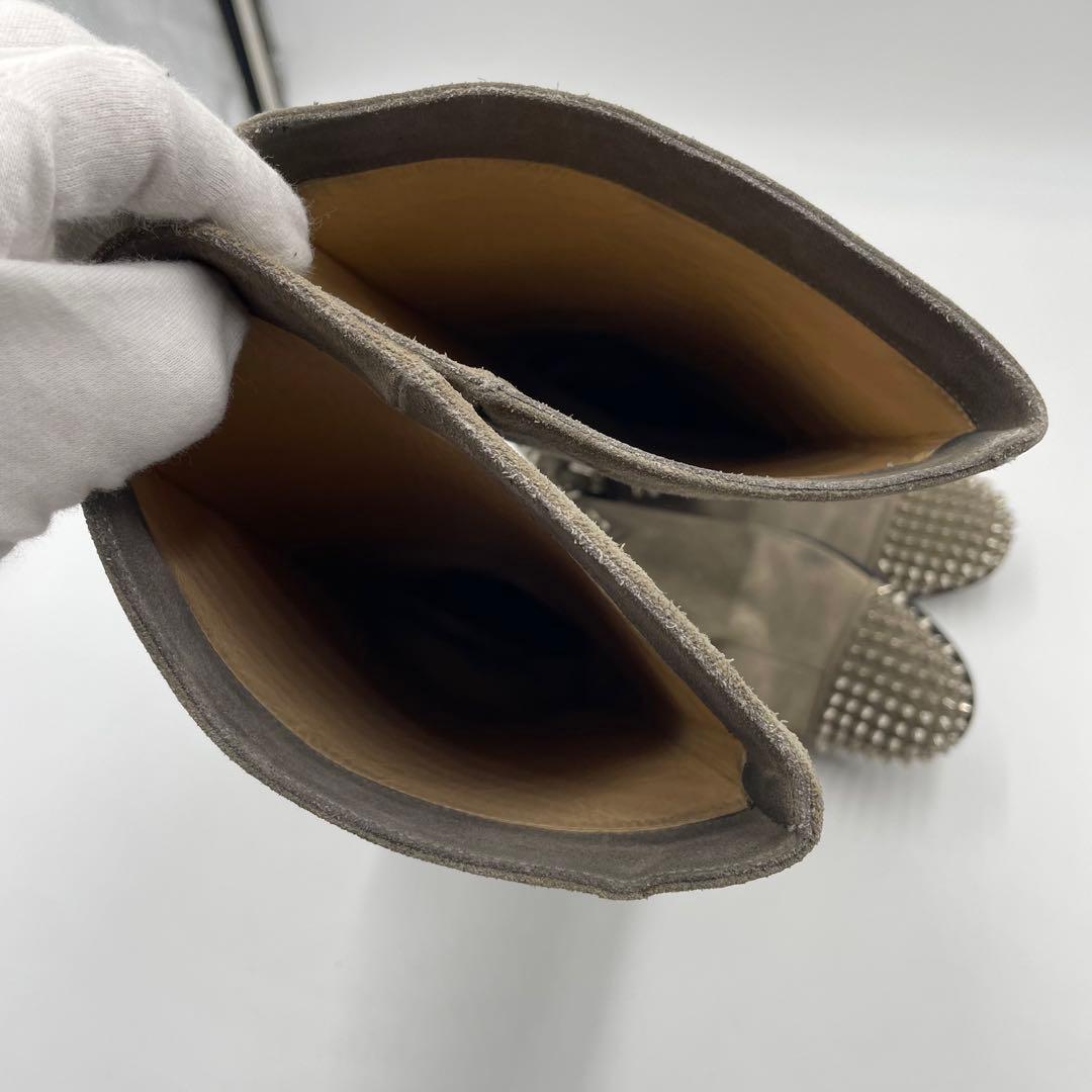 クリスチャンルブタン　スウェード　スパイク　ロングブーツ　24.5cm