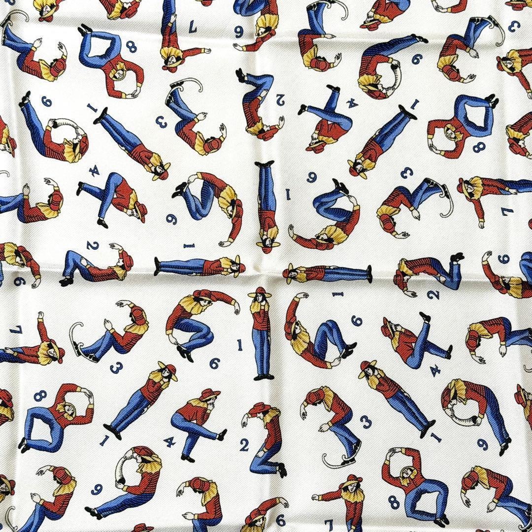 エルメス HERMES スカーフ カレ45 ガヴロッシュ ナンバー 数字柄