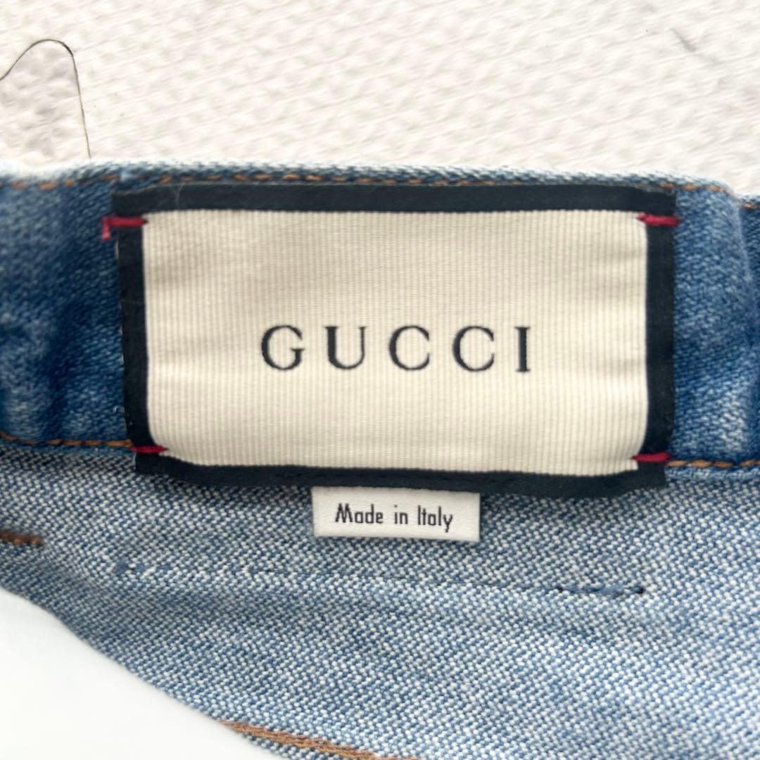 美品♡ グッチ デニム ショートパンツ チェリー 刺繍 25 ハイウエスト