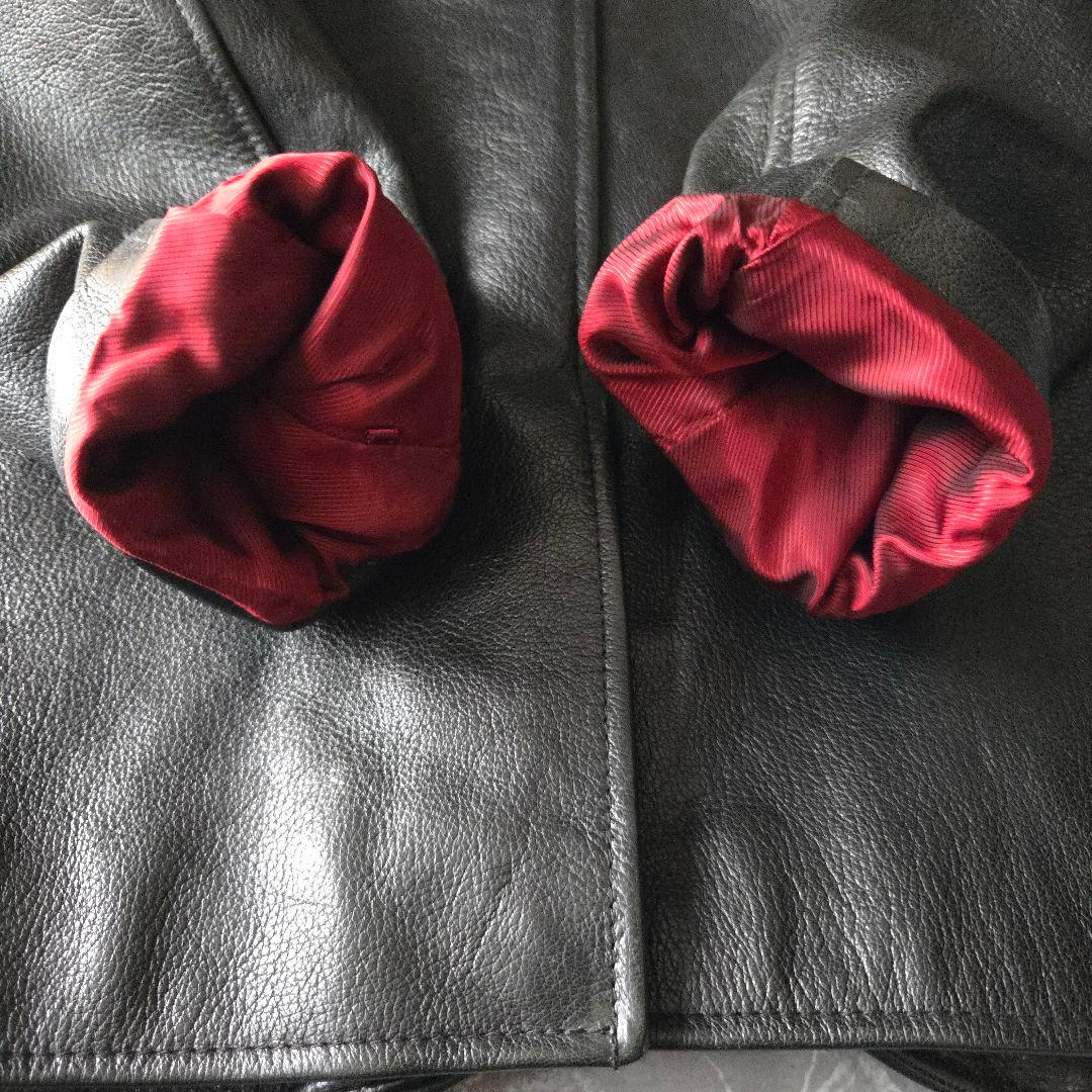 極上山羊革 ウエストライド レザージャケット 38 黒 テーラード