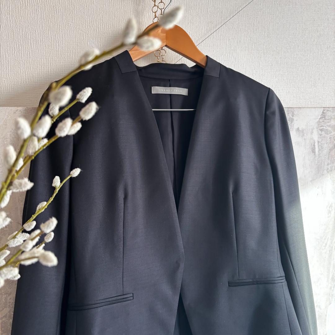 Theory luxe】 セオリーリュクスノーカラー セットアップ 美品 紺
