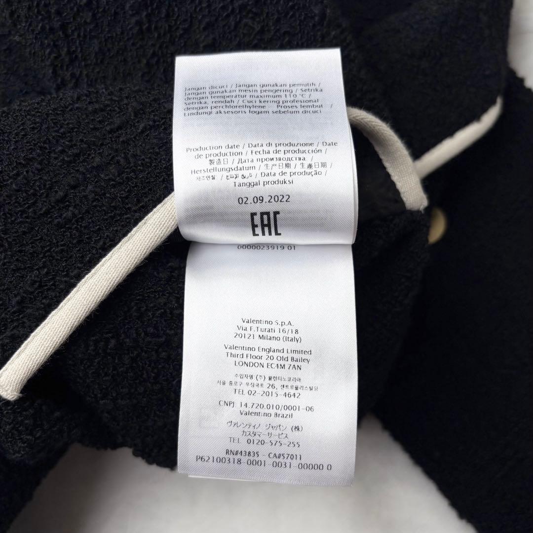 ヴァレンティノ 2022 パイピング ツイードジャケット ダブルボタン 金